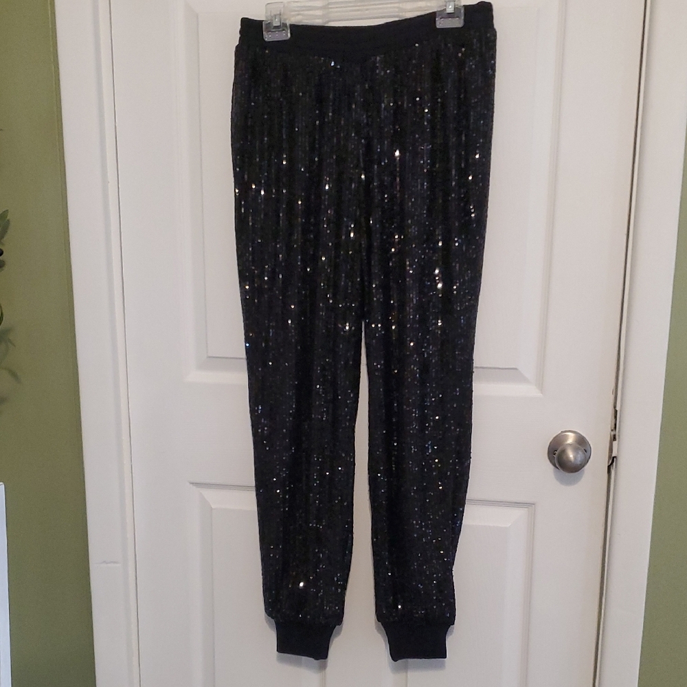 Black Sequin Women's Pants